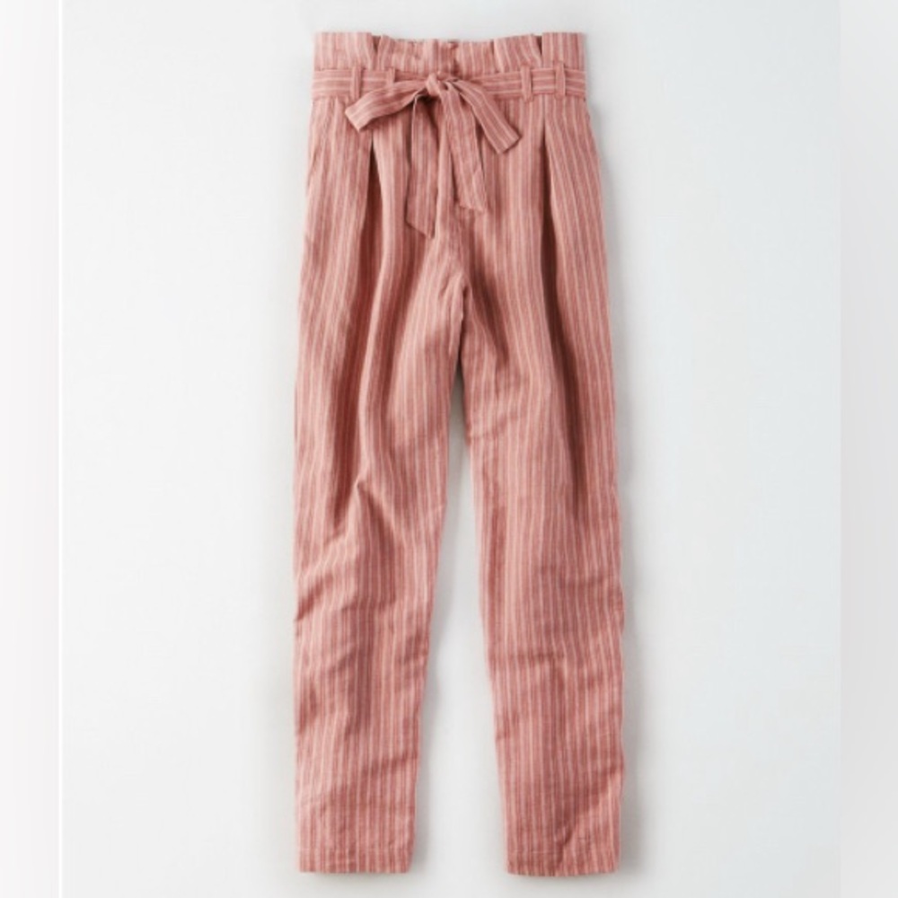 AMERICAN EAGLE HIGH-WAISTED PAPER BAG TAPER PANTS